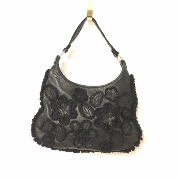 Isabella Fiore Leather Floral Embroidered Purse